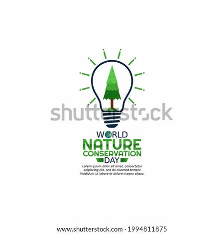 vector graphic of world nature conservation day good for world nature conservation day celebration. flat design. flyer design.flat illustration. Royalty-Free Stock Photo #1994811875