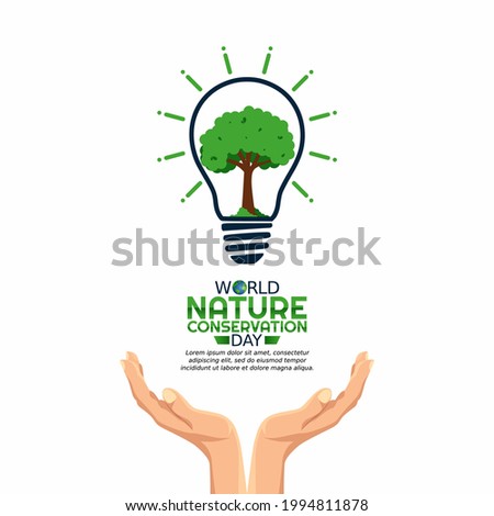 vector graphic of world nature conservation day good for world nature conservation day celebration. flat design. flyer design.flat illustration. Royalty-Free Stock Photo #1994811878