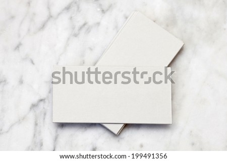 Business cards on marble table