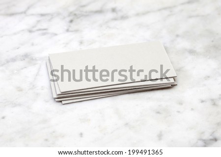 Business cards on marble table