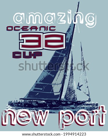 Amazing Oceanic Cup New Port T-shirt design vector
