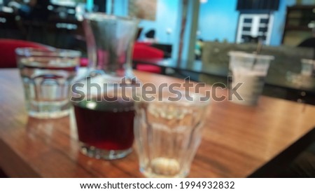 Defocused object of Manual coffee brewing with an atmosphere in a coffee shop.