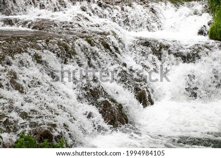 Picture of Piedra river water moving over the rock of "Monasterio de Piedra" in Zaragoza, Aragón, Spain. Water texture