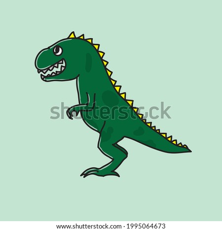 vector graphic illustration of a cute dinosaur. good for product stickers, product t-shirts, children's picture books, book covers, etc.