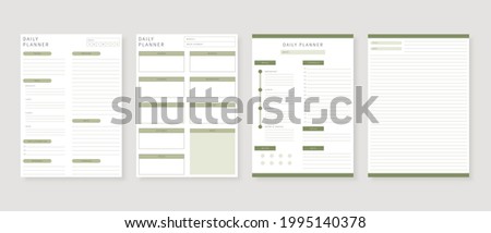 Modern planner template set. Set of planner and to do list. Monthly, weekly, daily planner template. Vector illustration. Royalty-Free Stock Photo #1995140378