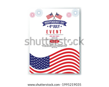 President's Day party flyer or poster template.4th July independence day. Vector Illustration