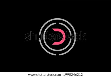 D letter design with pink colour and circles. Alphabet logo design. Branding icon for products and company