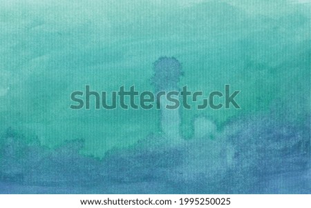 Blue azure turquoise abstract watercolor background for textures backgrounds and web banners texture design
