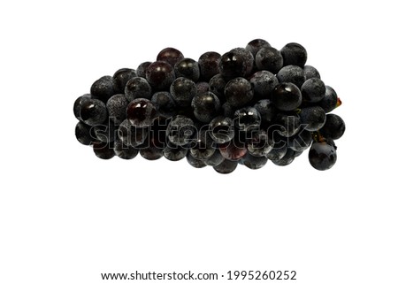 high resolution of red wine grape, kyoho grape from japan on isolated white background.
