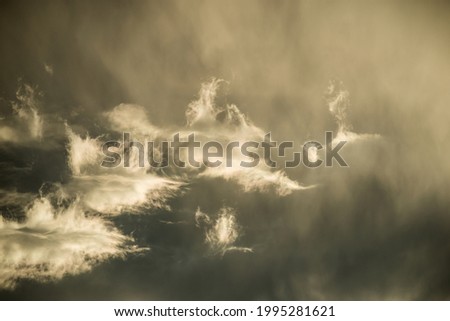 Closeup of dramatic sky by sunset 