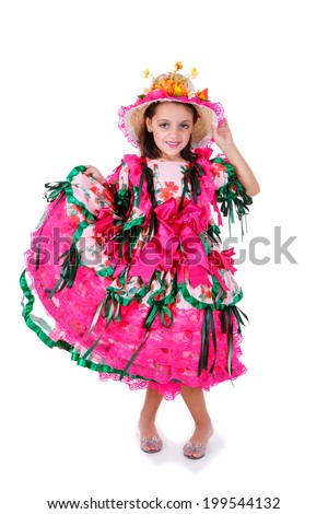 One kid wearing generic caipira clothes as in every Festa Junina or June Festivals in Brazil.