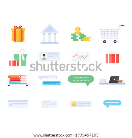 Pack of Shopping Flat Vectors