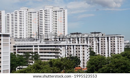 Blocks of public housing by Housing and Development Board, Singapore Royalty-Free Stock Photo #1995523553