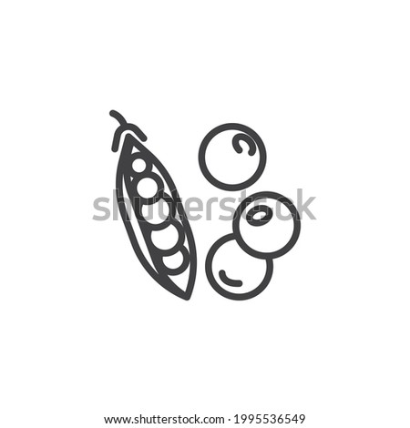 Pea pod line icon. linear style sign for mobile concept and web design. Fresh peas outline vector icon. Symbol, logo illustration. Vector graphics