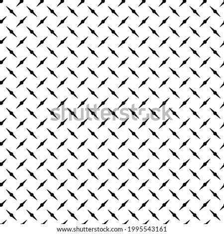 Metal chequer plate illustration. Special single bar checker plate. Seamless black and white geometric ornamental vector pattern no.8