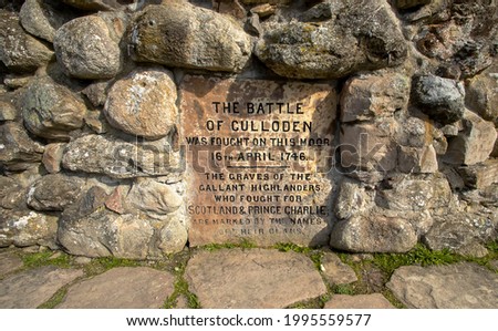 Culloden Moor was the site of the Battle of Culloden in 1746 near Inverness, Scotland, UK Royalty-Free Stock Photo #1995559577