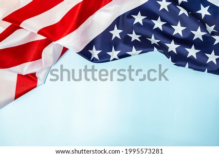 America flag of fabric with copy space for text, Stars and stripes, United states of america, Happy Independence Day