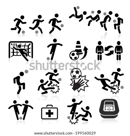 Soccer icons. Vector illustration