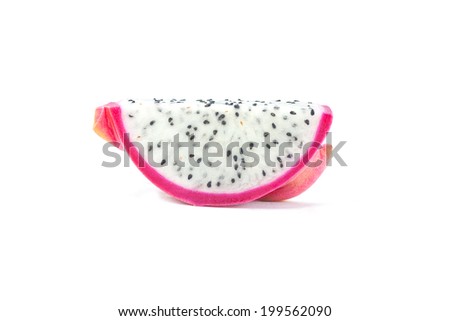 Pink dragon fruit Isolated on white background