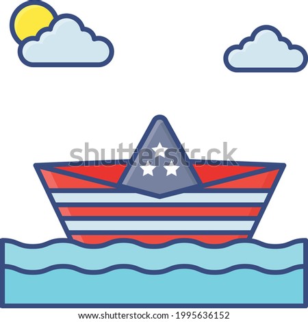 Fourth of July sea island Concept Vector Icon Design, US Independence Day Symbol, USA federal holiday Sign, Memorial or Patriot Day Stock illustration