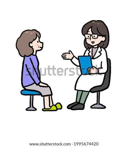 Clip art of woman receiving counseling.