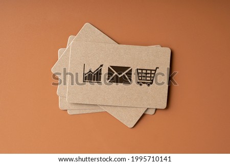 Plain name card for Online shopping icon concept