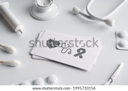 Plain name card with Medical icon on white monotone background