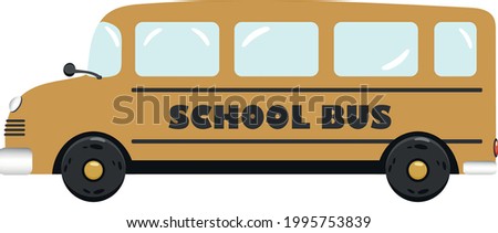  Vector illustration isolated on a white background yellow school bus