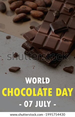 World chocolate day, text on image, July 07