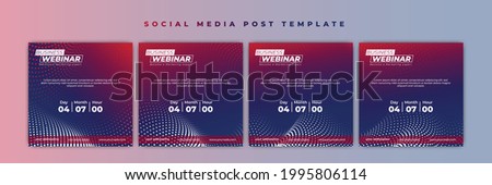 Set of Social media post template. Webinar invitation banner with blue and red design. good template for online advertising design. Royalty-Free Stock Photo #1995806114