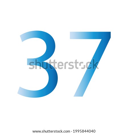 NUMBER THIRTY SEVEN SIMPLE CLIP ART VECTOR