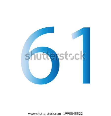 NUMBER SIXTY ONE SIMPLE CLIP ART VECTOR