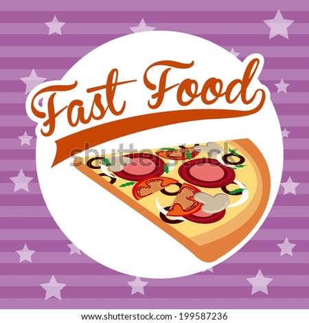 Food design over purple background, vector illustration