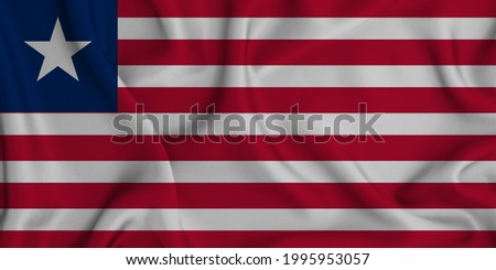 A closeup shot of the national flag of Liberia