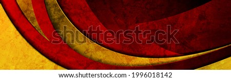 Dark red and golden waves grunge abstract corporate background. Vector banner design