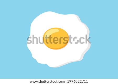 Fried eggs isolated on a blue background. vector illustration in flat style