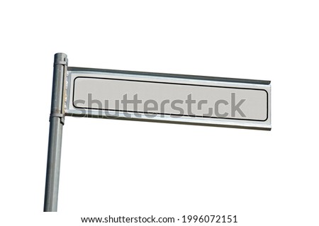 Street information board on a pole on a white background