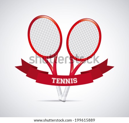 Tennis design over gray background, vector illustration