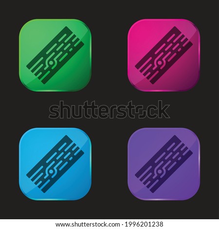 Board four color glass button icon