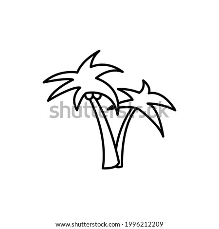 Palm trees linear icon on white background