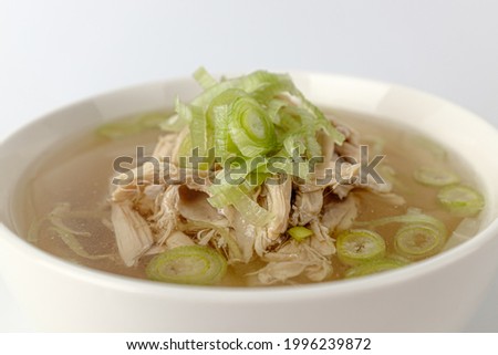 Chicken stock on a white background