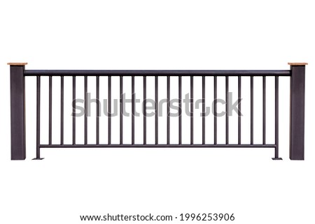 Steel railing isolated on white background, with clipping path. Royalty-Free Stock Photo #1996253906