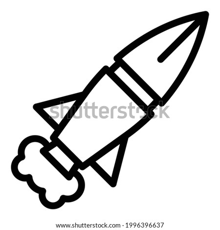 Rocket ship icon. Outline Rocket ship vector icon for web design isolated on white background