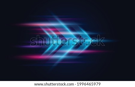 Modern abstract high-speed movement. Colorful dynamic motion on blue background. Movement technology pattern for banner or poster design background concept. Royalty-Free Stock Photo #1996465979