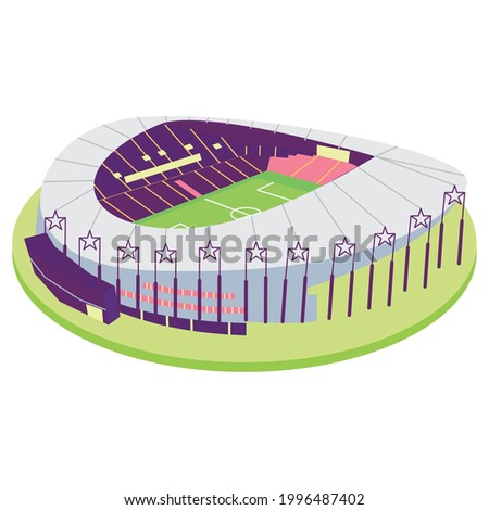Isolated 3d colored soccer stadium