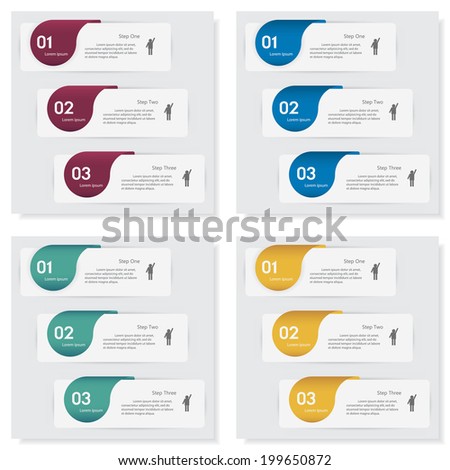 Collection of design clean number banners template/graphic or website layout. Vector.