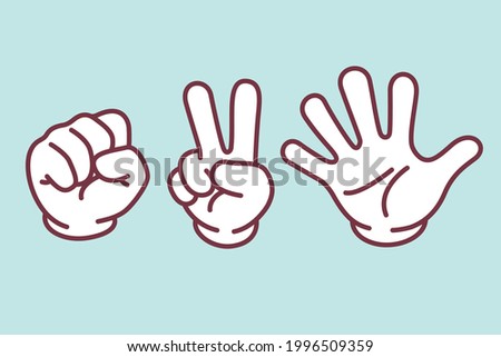 Rock paper scissors hand sign set, vector illustration ,