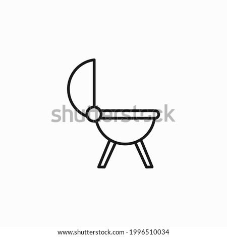 Bbq grill icon. Barbecue Grill Icon. Grill line icon, outline vector sign, linear style pictogram isolated on white. Bbq symbol, logo illustration.