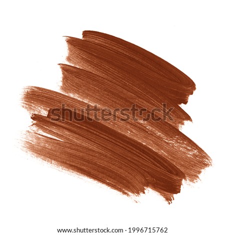 Original grunge brown chocolate brush acrylic paint texture design stroke poster. Image. 