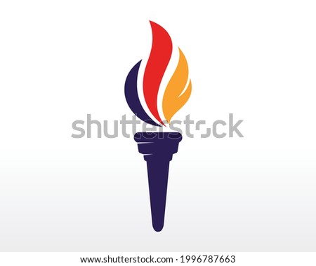 Torch logo design. Education and Leadership Logo design Vector Royalty-Free Stock Photo #1996787663